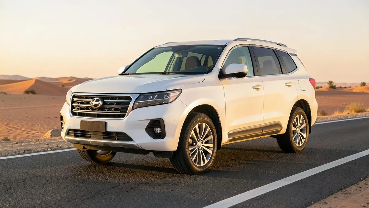 SUV on a desert road in the UAE