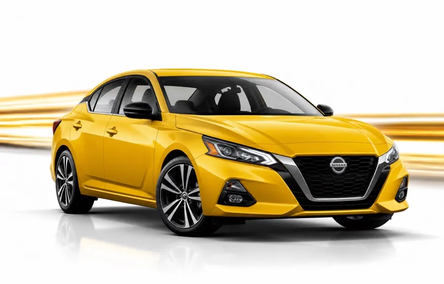 Yellow Nissan sedan